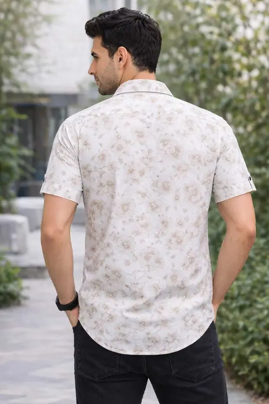 Men Regular Fit Floral Print Spread Collar Casual Shirt (Short Sleeve) thumbnail 2