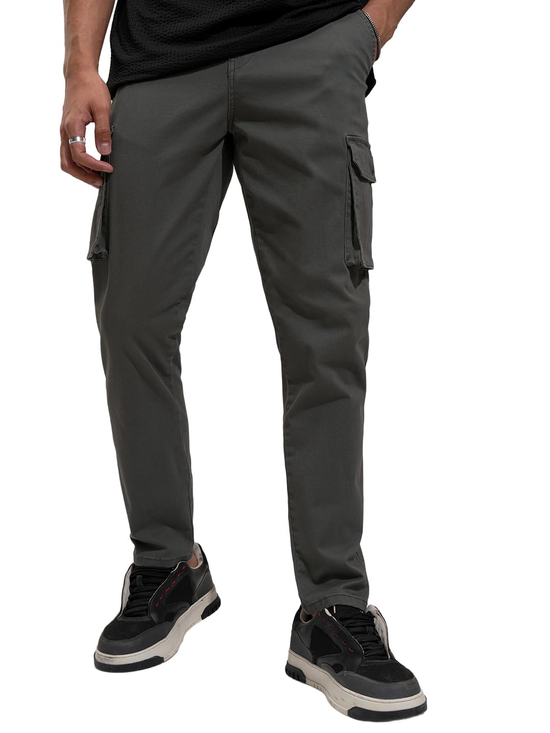 Men's Straight-Fit Cargo Trousers with Utility Pockets