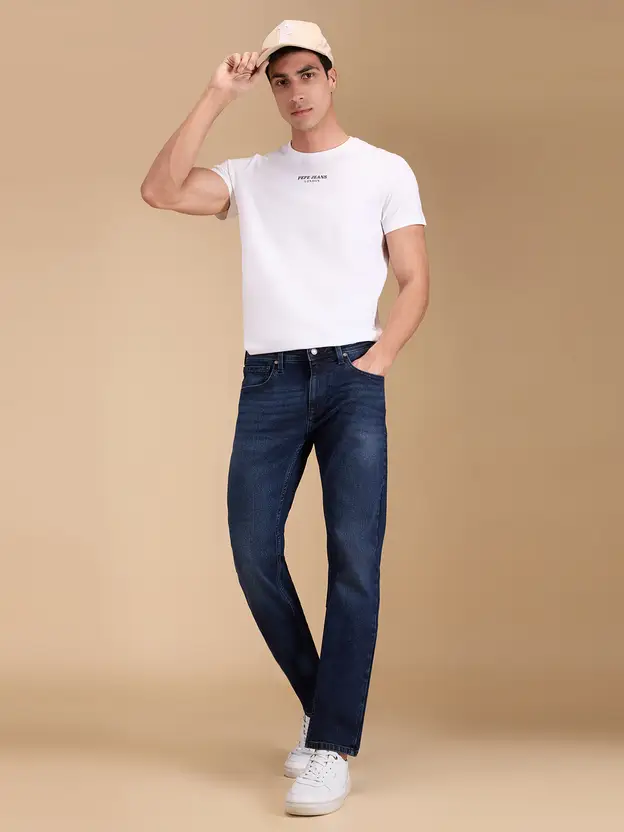 Straight Fit Men Blue Jeans