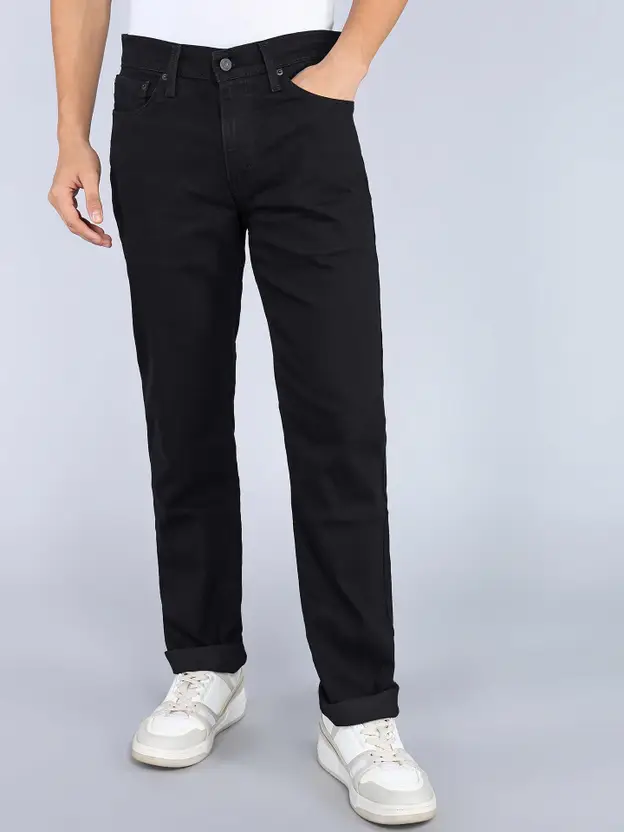 Slim Men Black Jeans (Slim Mid Rise)