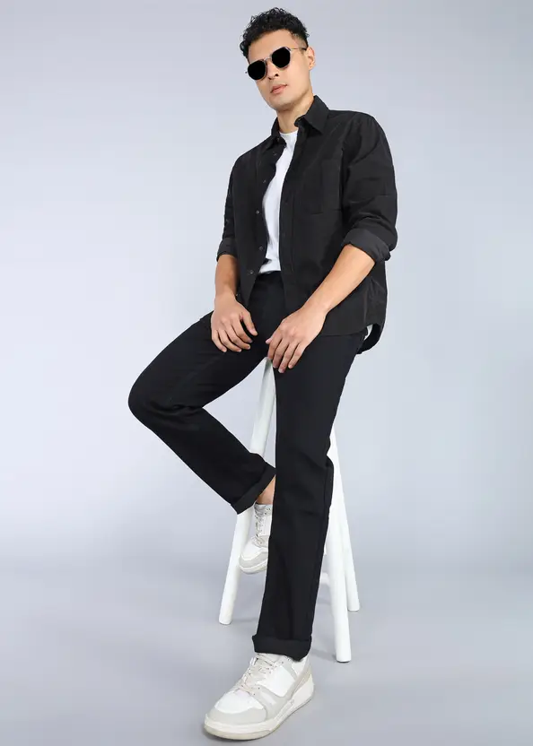 Slim Men Black Jeans (Slim Mid Rise) thumbnail 2
