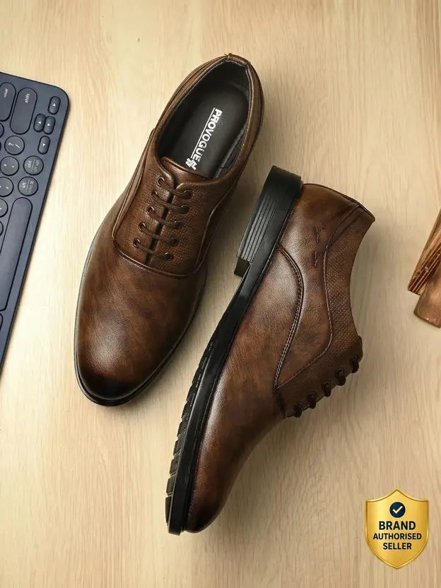 PROVOGUE PR30072 Lightweight Formal Soft Cushion Comfort Easy Lace-Ups Party Office Derby For Men