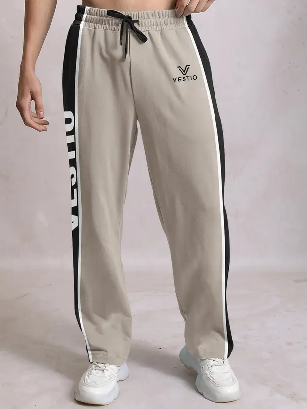 Printed Men Beige Track Pants