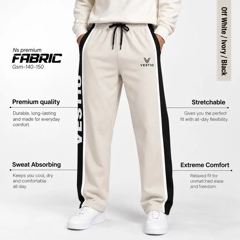 Printed Men Beige Track Pants thumbnail 2