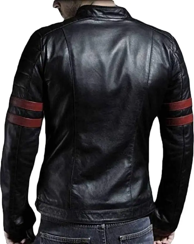 Full Sleeve Solid Men Faux Leather Jacket (Slim Fit, Mandarin Collar) thumbnail 2