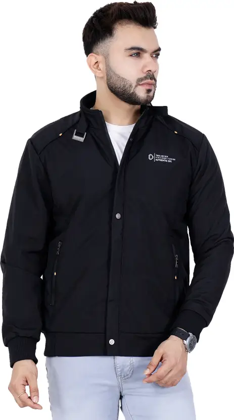 Full Sleeve Solid Men Bomber Jacket