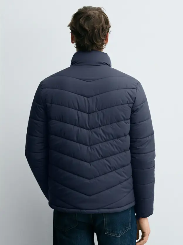 Full Sleeve Solid Men Puffer Jacket (High Neck) thumbnail 2
