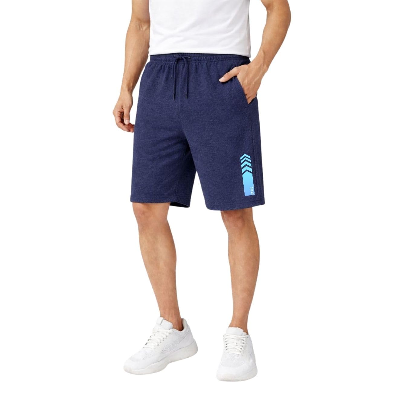 KART BLACK Plus Sizes Men's Cotton Knee Length Shorts | Stripe Printed thumbnail 2